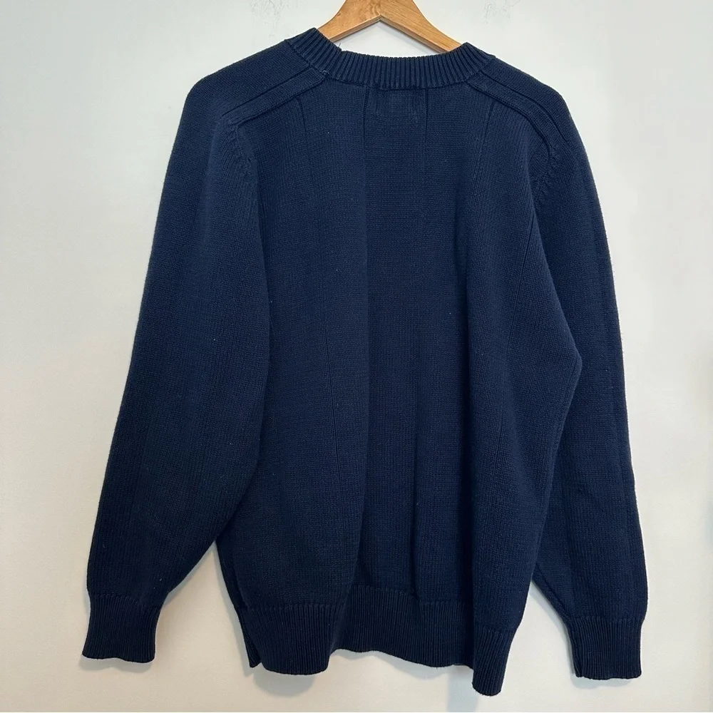 Cape island knitters navy blue nautical sweater